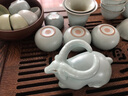 東道汝窯河南非遺臥薪嘗膽2015年老東道功夫茶具羊年生肖創(chuàng  )意擺件茶道 天青色（禮盒裝） 曬單實(shí)拍圖