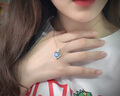 紀思梵輕奢海洋之心手鏈時尚飾品高級感首飾送女友老婆紀念日生日禮物女 海洋之心項鏈-寶石藍色 曬單實拍圖