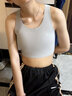 簡(jiǎn)態(tài)（Janest）佐馳歌無(wú)痕隱形束胸內衣女les帥t大胸顯小運動(dòng)減震防下垂學(xué)生超平 灰色 S(80-95斤)上胸圍70-79cm 曬單實(shí)拍圖