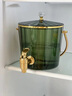 正興陽(yáng)陶瓷（ZHENGXINGYANG）輕奢冷水壺帶龍頭飲料桶果汁桶冰箱冷泡壺家用涼水壺冰鎮桶冷飲桶 涼水壺帶龍頭帶蓋（透綠色） 曬單實(shí)拍圖