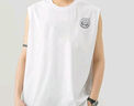 MMOPTOP純棉背心男士夏季運動(dòng)休閑印花無(wú)袖坎肩寬松打底衫女MB02白色3XL 曬單實(shí)拍圖