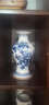 景鑫景德鎮陶瓷器青花瓷小花瓶中式家居客廳酒柜裝飾工藝品辦公室擺件 牡丹魚(yú)尾高24cm+底座 曬單實(shí)拍圖