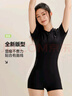 李寧（LI-NING）泳衣女士連體平角極簡(jiǎn)游泳衣專(zhuān)業(yè)運動(dòng)保守顯瘦溫泉泳裝0581黑XXXL 曬單實(shí)拍圖