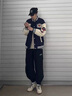 FOX.G夾克男春秋男士外套男款夏季棒球服男裝2025新款夏季女士情侶衣服 男女情侶款寬松夾克薄款深藍(lán)色 L 【建議115-135斤】 曬單實(shí)拍圖