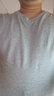 無(wú)印良品 MUJI 男式 印度棉天竺編織 V領(lǐng)短袖T恤 M9SB234 灰色 M 曬單實(shí)拍圖