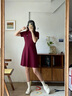 Teenie Weenie小熊女裝夏裝修身POLO連衣裙學(xué)院風(fēng)休閑女裙子紅色 酒紅色 165/M 曬單實拍圖