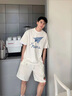 真維斯（JEANSWEST）短袖t恤夏季汗衫純棉體恤衫男女同款青少年學生大碼上衣情侶T恤衫 白（墨西哥藍） S 曬單實拍圖