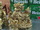 聚善緣招財(cái)麒麟擺件一對(duì)客廳辦公室玄關(guān)酒柜送子旺財(cái)納?；瘅梓腴_業(yè)禮品 YMJ旺財(cái)納福麒麟鎏金色一對(duì)小號(hào) 曬單實(shí)拍圖