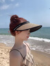 CRANTA KOMEIA遮陽(yáng)帽子女士空頂防曬帽夏季戶(hù)外沙灘草帽生日禮物送女生女友 卡其色 高級感送老婆女朋友實(shí)用高檔 曬單實(shí)拍圖