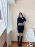 狄德拉大碼女靴41一43煙筒靴女胖mm粗腿大筒圍高筒靴厚底粗跟長筒騎士靴 黑色(單里) 39 (245mm) 偏大一碼，腳瘦拍小一碼 曬單實(shí)拍圖