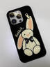 葵也適用蘋果16promax手機殼新款時尚iPhone15pro創(chuàng)意個性可愛防摔潮 【絨布刺繡黑底兔子】單殼 iPhone16 Pro Max 曬單實拍圖
