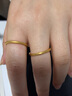 老廟黃金戒指足金古法磨砂情侶對戒素圈送女友節日節禮物 18圈號 約1.0g 曬單實(shí)拍圖