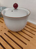三勤堂汝窯手抓壺 茶壺陶瓷景德鎮茶具開(kāi)片可養功夫茶單壺 月白色 曬單實(shí)拍圖