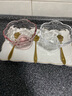 TENGTOO冰淇淋杯冰激凌杯 甜品酸奶杯 玻璃杯  雪糕杯帶碟 日式櫻花金邊 透明雪糕杯+圓底碟+花勺180ml 曬單實(shí)拍圖