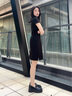 TOMMY HILFIGER【修身顯瘦】25夏季女裝珠地網眼氣質純色微彈POLO裙連衣裙 【經典凈色】經典黑BDS S 曬單實拍圖