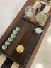 漢帝唐韻（HDTYU） 天然黑檀木茶盤(pán)茶托茶具家用套裝帶全自動(dòng)電磁爐一體燒水茶臺托盤(pán) 90X45X4.5CMH9【黑陶套裝】 曬單實(shí)拍圖