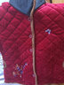 峰戈中老年女裝加絨加厚馬甲女秋冬翻領(lǐng)媽媽保暖半袖背心包肩馬夾外套 紅花 XXL建議110斤-125斤左右穿 曬單實(shí)拍圖