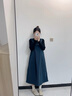 苒琦媽咪孕婦春秋裝2025新款套裝時尚法式連衣裙秋冬季背帶裙子秋款兩件套 背帶裙（單件） XL 曬單實拍圖