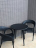 藤朝家具（Teng chao jia ju）戶(hù)外桌椅庭院花園桌椅組合室外休閑露天外擺桌椅陽(yáng)臺小桌椅 4+1【配80CM黑絲玻璃圓桌】 曬單實(shí)拍圖