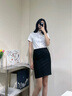 伊婭莎職業(yè)白襯衫女短袖夏季棉商務(wù)面試正裝襯衣修身顯瘦工作服白領(lǐng)工裝 1520明扣芳領(lǐng)白色短袖 M 建議90-100斤 曬單實(shí)拍圖