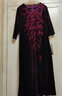 王小鴨氣質(zhì)媽媽秋季女式新款金絲絨長(cháng)袖燙鉆釘珠連衣裙 紫色 XL 曬單實(shí)拍圖