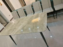 快乐之源 餐桌意式轻奢岩板家用小户型长方形饭桌北欧大理石餐桌椅组合 (1.6*0.9m)餐桌（亮光） 实拍图