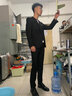 OMAX西裝男套裝韓版修身三件套商務(wù)休閑職業(yè)正裝西服新郎伴郎結婚禮服 黑色一扣上衣+西褲+馬甲 170/L（118-125斤左右） 曬單實(shí)拍圖