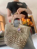 鷗咖諾 編織草編包包女情人節2025新款夏天波西米亞風(fēng)海邊沙灘單肩包 米色 曬單實(shí)拍圖