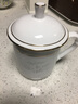 天澤 景德鎮(zhèn)茶杯陶瓷辦公杯子純白家用帶蓋水杯會(huì)議杯手繪玲瓏描金杯 描金玲瓏-竹 曬單實(shí)拍圖