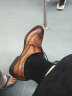金利来（Goldlion）男鞋新款皮鞋男德比布洛克系带男士商务正装皮鞋男真皮婚鞋大小码 棕色 38 实拍图