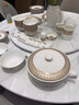 法漫玫 (Famanmei)歐式餐具輕奢碗碟套裝高端骨瓷碗宴會(huì)招待喬遷禮品  28頭馬賽克 曬單實(shí)拍圖