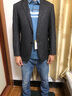 浪登西服外套男春秋季抗皺休閑男士單件正裝小西裝男上衣 藍色 46 A 曬單實拍圖