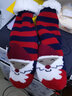 卜襪甲加厚加絨襪子女士秋冬季羊羔絨特厚地板襪室內防滑女睡眠襪子可愛(ài)家居月子襪成人保暖襪送女友圣誕襪 羊羔絨紅黑條杠圣誕老人 情侶均碼(適宜35-42碼) 曬單實(shí)拍圖