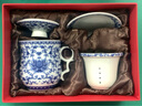 富麗元景德鎮陶瓷泡茶過(guò)濾杯子茶水分離個(gè)人喝茶杯辦公會(huì )議杯待客水杯 青花釉下彩纏枝蓮 350ml 1只 曬單實(shí)拍圖