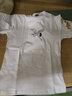 簡(jiǎn)拓原創(chuàng  )潮牌中國風(fēng)重工刺繡松鶴短袖體恤 國潮純棉寬松大碼情侶T恤衫 白色 L碼 曬單實(shí)拍圖