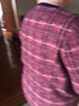 兆君秋冬復(fù)古提花格紋圓領(lǐng)羊絨衫女裝 小香風(fēng)開衫毛衣針織外套 紅色 3XL 曬單實拍圖