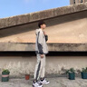 NASA RHUDE衣套裝男寬松春季青少年潮流加絨外套休閑運(yùn)動(dòng)套裝男春秋款衣服 N0713黑色(兩件套) XL (推薦體重135-155斤) 曬單實(shí)拍圖