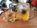 天喜（TIANXI） 玻璃茶壺錘紋耐熱加厚玻璃茶具玻璃過(guò)濾內膽茶水分離壺泡茶壺 錘紋茶壺 600ml+2只小杯子 曬單實(shí)拍圖
