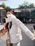 戀的（LIANDE）冬季羽棉襖絨服女棉服外套秋冬款學(xué)生高中初中生女生棉衣冬天衣服 韓版加厚米白色 均碼（可備注碼數） 曬單實(shí)拍圖