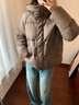 森馬（Semir）羽絨服女90%絨子短款寬松可愛(ài)龜背外套純色舒暖冬裝三防連帽上衣 橡皮粉（白鴨絨）61216 M 曬單實(shí)拍圖