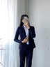 普妮姿西裝套裝女春秋新款職業(yè)裝修身工作服氣質(zhì)大學(xué)生面試白領(lǐng)商務(wù)正裝 單件黑色西裝 L 【建議：100-109斤】 曬單實拍圖