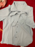 品彩夏季雪纺短袖衬衫女垂感韩系蝴蝶结飘带上衣通勤 P12KC1288 实拍图