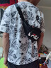 斐樂（FILA）斜挎包腰包男士胸包女包情侶款輕便休閑運(yùn)動包  潮流旅行LA171J81 001 BLACK / RED / WHITE黑色 one size 曬單實(shí)拍圖