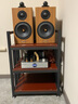 詩(shī)亭坊功放機柜功放柜音響機柜音響柜層距可調功放機架子CD膽機支架HIFI 三層黑架+柚木 曬單實(shí)拍圖