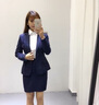 蒂蘭薇小西裝女職業(yè)裝女裝套裝正裝西服條紋外套前臺(tái)酒店銷售女士工作服 藍(lán)條紋西裝+褲(2件套) L(建議 100-110斤以內(nèi)) 曬單實(shí)拍圖