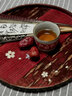 北野工坊 樺細工櫻樹(shù)皮貝殼櫻花托盤(pán) 圓形木質(zhì)茶盤(pán) 手工置物盤(pán) 圓形茶盤(pán) 曬單實(shí)拍圖