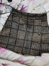 木榮毛呢格紋裙褲女短褲2025秋冬新款韓版寬松闊腿褲高腰顯瘦外穿靴褲 格紋 S 曬單實(shí)拍圖
