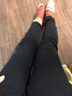 亨亞晟冬季高腰牛仔褲女加絨加厚彈力緊身顯瘦外穿保暖長(cháng)褲女 純黑色長(cháng)褲【加絨加厚】 26碼，腰圍1尺9，建議80-89斤穿 曬單實(shí)拍圖