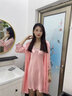 俊俊穗迪美睡衣女夏季薄款性感冰絲春秋睡袍兩件套裝仿真絲綢吊帶睡裙高級(jí)感 CX-925夕陽(yáng)紅（睡裙+睡袍） XL (115斤-125斤) 曬單實(shí)拍圖