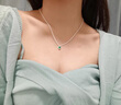 法蔻（farcoko）輕奢碎銀子莫桑鉆石項鏈女款高檔吊墜時(shí)尚飾品生日禮物送女友老婆 一克拉祖母綠項鏈 -【免費刻字】 曬單實(shí)拍圖